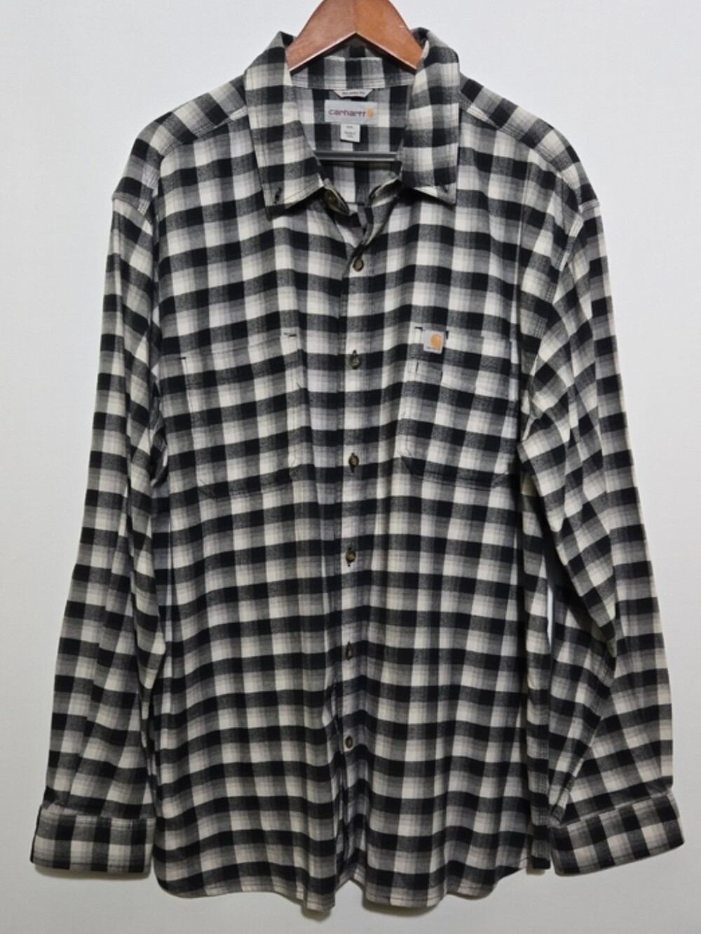 Carhartt Men’s Relaxed Fit Plaid Flannel Shirt 2XL Regular Long Sleeve Workwear